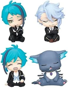 TAKARA TOMY Arts Dis-ney Twisted-Wonderland Katazun Fig. Vol.5 Octavinelle Dorm & Grim Complete Set of 4 Capsule Toy
