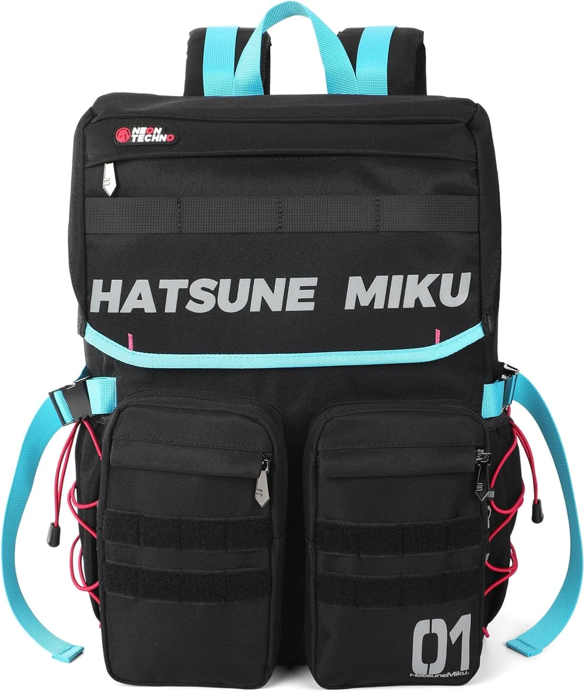 Hatsune Miku Backpack, Neon Electronic Music Series, 20L Multi-functional Unisex Functional Style Travel & Commute Daypack