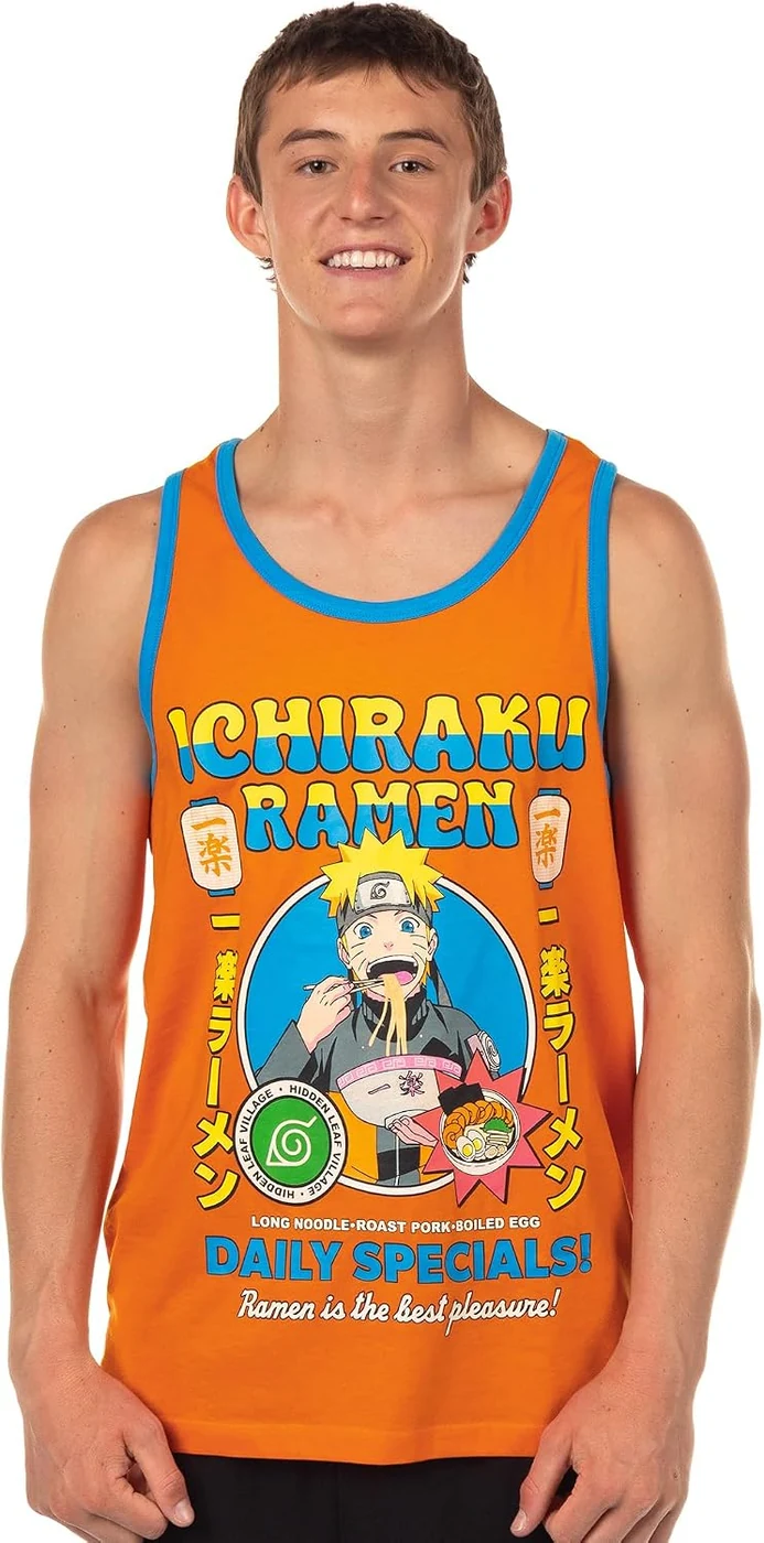 Naruto Sleeveless T-Shirt Men's Ichiraku Ramen Daily Specials Muscle Tee Tank Top